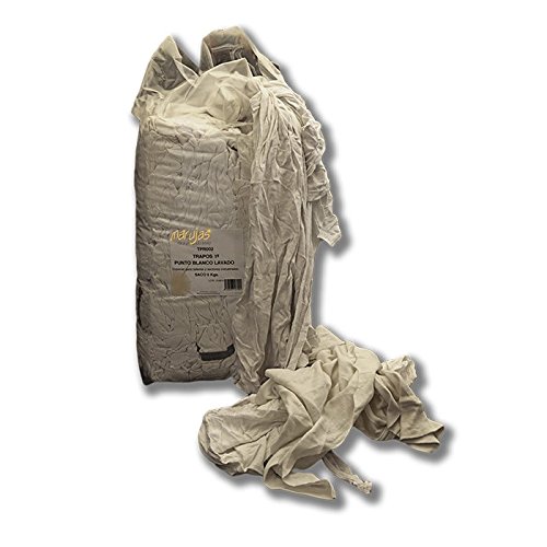 MARUJAS Trapos 1ª Calidad Punto Blanco Lavado; Saco ECONÓMICO de 5 kgs de Trapos para talleres y sectores industriales