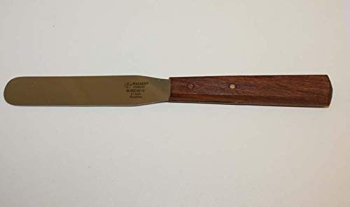 Masako - Espátula de metal con mango de madera, acero inoxidable, 21,5 cm