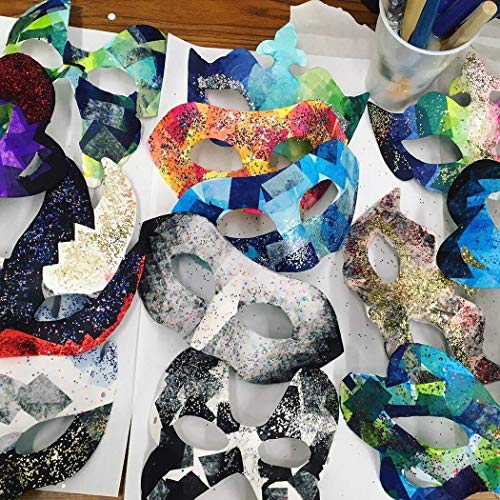 Máscara Blanca, Outgeek 6PCS Máscara Blanca Para Pintar De Disfraces Decoración De Bricolaje Carnaval De Veneciano Traje De Halloween Cosplay Para Niños Mujeres Hombres