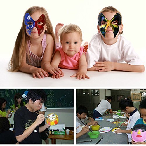 Máscara Blanca, Outgeek 6PCS Máscara Blanca Para Pintar De Disfraces Decoración De Bricolaje Carnaval De Veneciano Traje De Halloween Cosplay Para Niños Mujeres Hombres