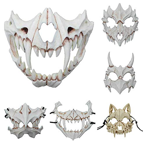 Máscara de Halloween HONUTIGE, para cosplay japonés, Halloween, estilo japonés, máscara de terror, disfraz de Halloween, antigüedad, máscara de terror, juego de rol para adultos