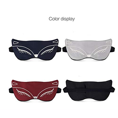 Máscara de ojos para dormir, mascarilla para dormir suave Protable Slik, lindo pequeño zorro bordado sombreado creativo viaje relax ayuda para dormir, máscara para los ojos para los hombres, mujer
