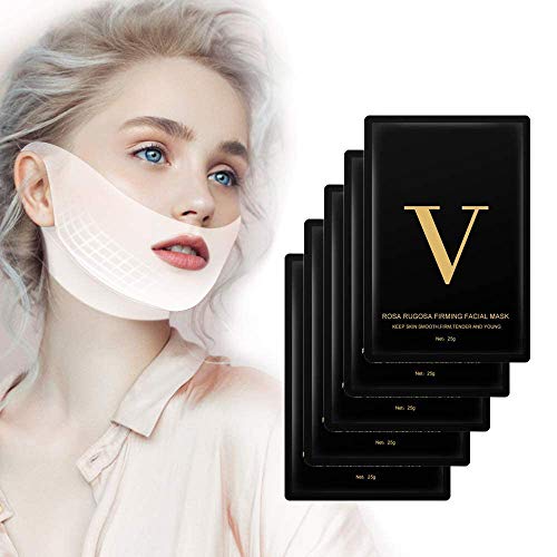 Máscara facial V Line, reductor de mentón doble MS.DEAR, máscara de capa de elevación intensa, parche de estiramiento facial V Lifting, máscara adelgazante en forma de V- 5 paquetes