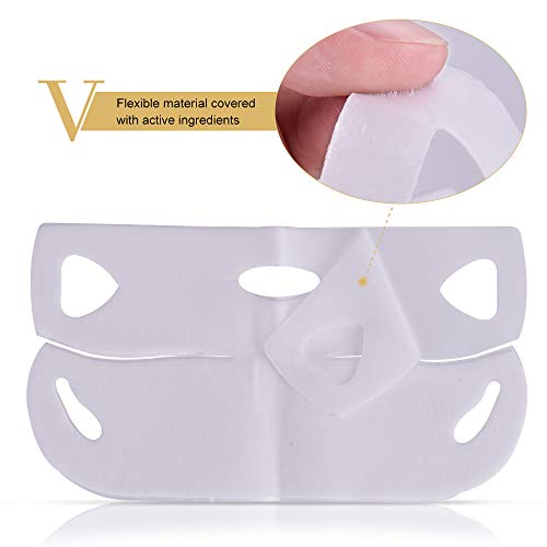 Máscara facial V Line, reductor de mentón doble MS.DEAR, máscara de capa de elevación intensa, parche de estiramiento facial V Lifting, máscara adelgazante en forma de V- 5 paquetes