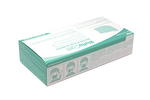 Mascarilla Quirúrgica Tipo I, WottoCare Mascarilla Médica Protección Desechable. Caja 20 Unidades. 3 capas. BFE superior al 95% (eficiencia de filtración de bacterias). Mascara Facial No estéril.