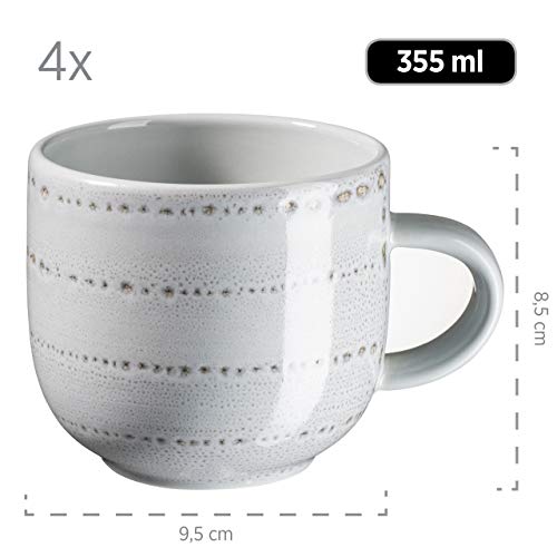 MÄSER Serie Spicy Market Vajilla para 4 personas con diseño vintage mediterráneo (16 piezas, cerámica), multicolor, gres