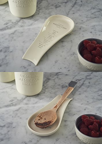 Mason Cash – Innovador Cocina Cuchara Rest, cerámica, Blanco, 11 x 25 x 3 cm