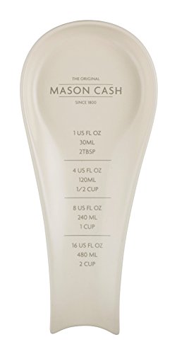Mason Cash – Innovador Cocina Cuchara Rest, cerámica, Blanco, 11 x 25 x 3 cm
