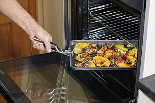MasterClass MCCARRYTONGS Pinzas para bandeja de horno y pizza con agarre resistente al calor, acero inoxidable, 29 cm