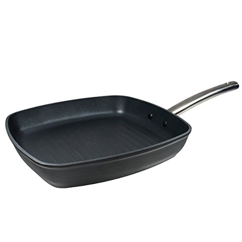 MasterPro Foodies Asador, Aluminio Forjado, Negro, 28 cm
