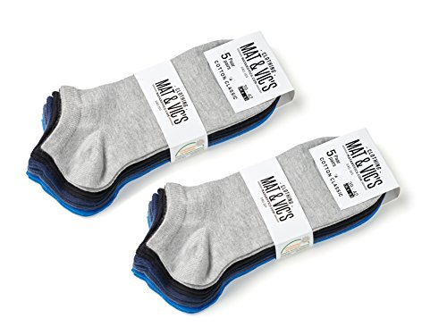 Mat & Vic’s Calcetines cortos, cómodo, OEKO-TEX 100-35 36 37 38 39 40 41 42 43 44 45 46 47 48 49 50 (10 pares, Jeans Colors, UK 6-8.5 / EU 39-42)
