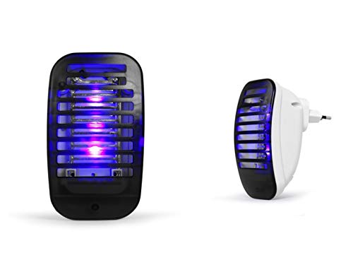 Matainsectos eléctrico, luz ultravioleta, enchufe eléctrico, protección contra mosquitos, para 10 m2 (protección contra insectos, silencioso e inodoro, 2 W, lámpara mosquitos)