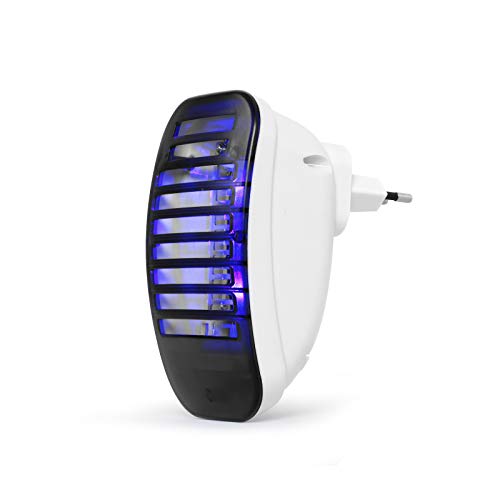Matainsectos eléctrico, luz ultravioleta, enchufe eléctrico, protección contra mosquitos, para 10 m2 (protección contra insectos, silencioso e inodoro, 2 W, lámpara mosquitos)