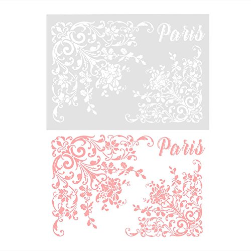 Matefield - Plantilla de 21 x 30 cm para manualidades, decoración de tartas, galletas, flores, rociado, troquelado
