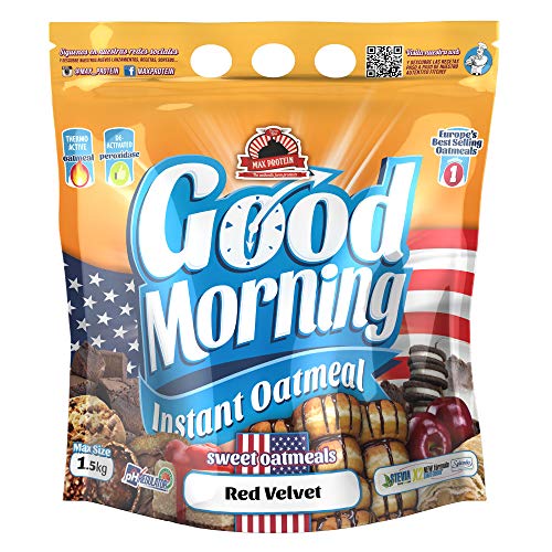 Max Protein - Good Morning Instant Oatmeal, Harina de avena, 1,5kg Red Velvet (Pack 2 ud.)