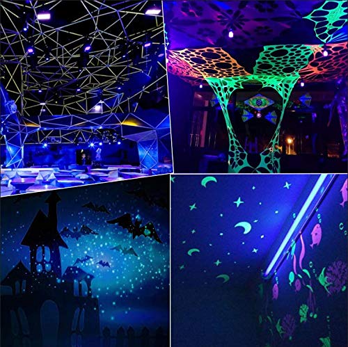 Maxcio 11W Bombilla de Luz Ultravioleta, E27 Bombilla Ultravioleta con Efecto Fluorescente, LED Iluminación Ultravioleta Nivel UV-A Bajo Comsumo para Halloween Navidad Fiesta Arte Discoteca(2 packs)