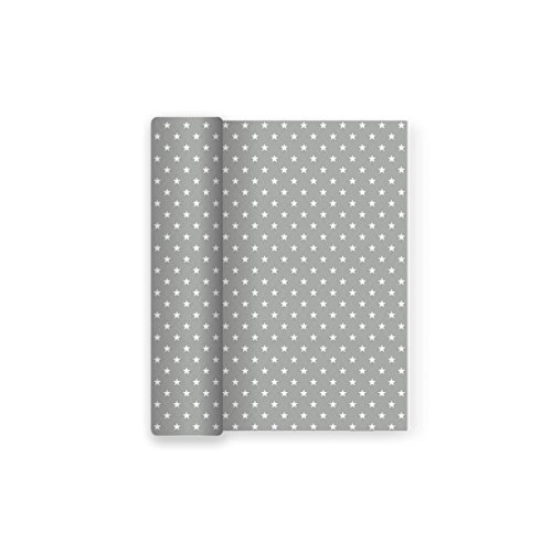 Maxi Products Mantel de Papel con Decorado de Estrellas Plata Ideal para Fiestas de cumpleaños, Aniversarios, Fiestas Baby Shower y bautizos - 1,2 x 5 m