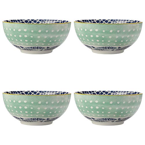 Maxwell & Williams Laguna Cuencos de postre pintados a mano, diseño de puerto, Porcelana