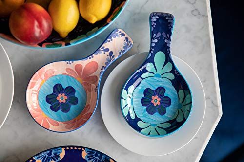 Maxwell & Williams Majolica Soporte para cucharas con diseño Floral, cerámica, Azul