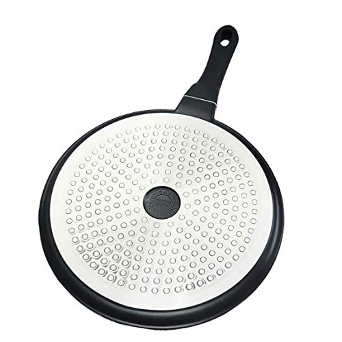 MaxxGoods - Sartén para crepes (apta para inducción), aluminio fundido cerámica, Blanco, Ø 25cm (weiß)