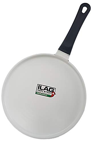 MaxxGoods - Sartén para crepes (apta para inducción), aluminio fundido cerámica, Blanco, Ø 25cm (weiß)