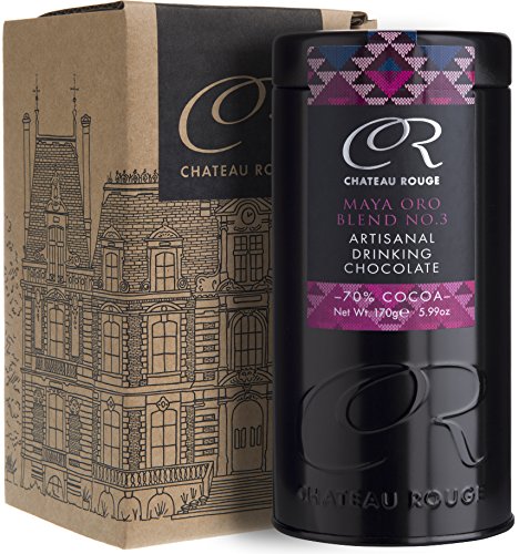 Maya Oro, 70% Negro - Lujoso Chocolate Caliente Artesanal, Lata de Regalo de 170g