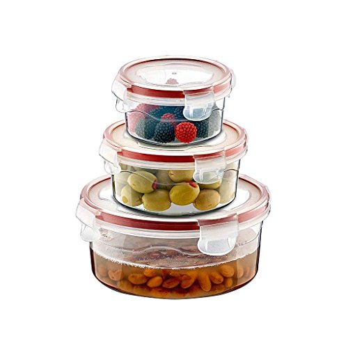 Maya Professional Tools 021479 Set de Tuppers Redondos Airtight, 250 ml, 500 ml, 1 litro