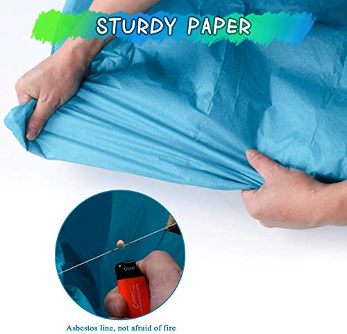 Maylai 5 Paquete Farolillos chinas blancas hechas a mano Farolillos de papel voladoras Farolillos de cielo deseadas para cumpleaños Aniversario de boda 100% biodegradable
