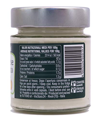 Mayonesa de rábano picante orgánica, hecha a mano en Italia, sin gluten ni lactosa. Va muy bien con la carne, el pescado, las verduras y los quesos suaves.