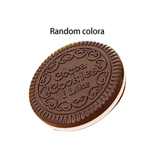 MB-LANHUA Mujeres Niñas Espejo de Maquillaje Mini Galleta de Chocolate Espejo de Bolsillo con Peine Princesa Sandwich portátil Forma de Galleta Maquillaje Cosmético Espejo Plegable