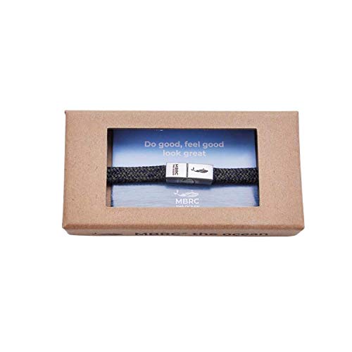 MBRC Arctic Ocean- Pulsera De Estilo Surfero- Elegante- Brillante Cierre Magnético De Click- En Acero Inoxidable- Hombre & Mujer -Cuerda Fabricada De Desechos De Nylon 100% Regenerado Econyl®