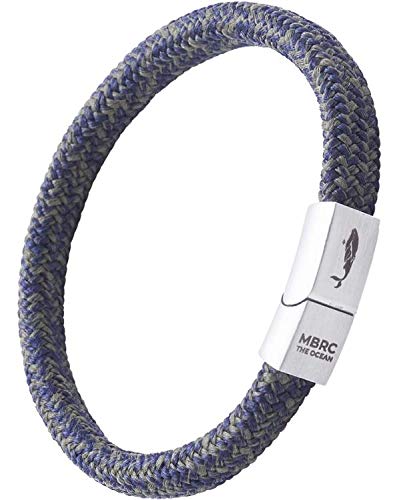 MBRC Arctic Ocean- Pulsera De Estilo Surfero- Elegante- Brillante Cierre Magnético De Click- En Acero Inoxidable- Hombre & Mujer -Cuerda Fabricada De Desechos De Nylon 100% Regenerado Econyl®