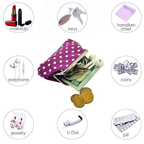 mciskin 4 Piezas Monedero de Punto con Cierre de Bolsa de Cambio de Kisslock Monedero pequeño de Monedas para Mujeres niñas 3.5" L X 2.8" H