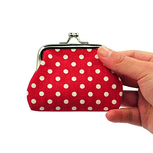 mciskin 4 Piezas Monedero de Punto con Cierre de Bolsa de Cambio de Kisslock Monedero pequeño de Monedas para Mujeres niñas 3.5" L X 2.8" H