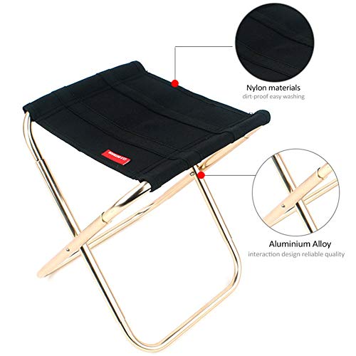 MCUILEE Sillas Plegables para Exteriores Sillas pequeñas para Acampar, Silla de Pesca Deportiva, Taburete de Asiento portátil de Aluminio para Acampada, Viaje, Pesca, etc. (M)