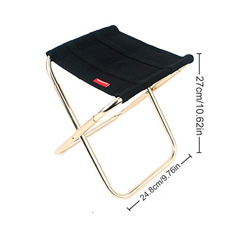 MCUILEE Sillas Plegables para Exteriores Sillas pequeñas para Acampar, Silla de Pesca Deportiva, Taburete de Asiento portátil de Aluminio para Acampada, Viaje, Pesca, etc. (M)