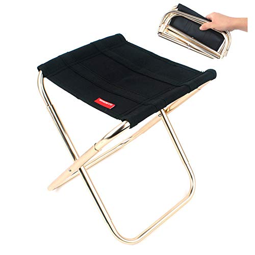 MCUILEE Sillas Plegables para Exteriores Sillas pequeñas para Acampar, Silla de Pesca Deportiva, Taburete de Asiento portátil de Aluminio para Acampada, Viaje, Pesca, etc. (M)