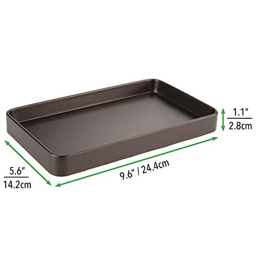 mDesign Bandeja Decorativa para baño, Ideal como dispensador de Toallas de Papel – Bandeja de Metal para Toallas de Invitados, perfumes, Joyas y más – Color Bronce