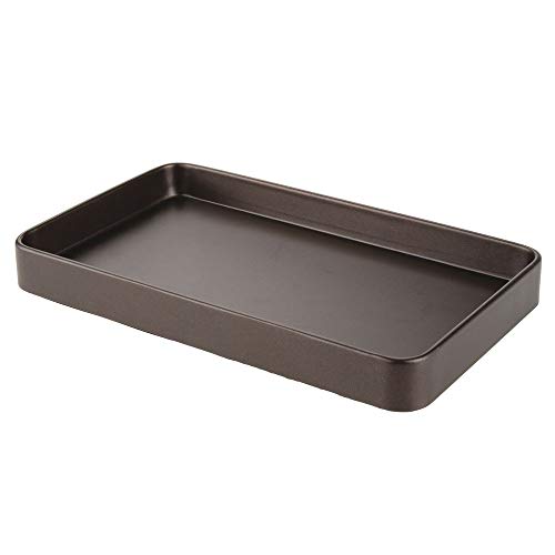mDesign Bandeja Decorativa para baño, Ideal como dispensador de Toallas de Papel – Bandeja de Metal para Toallas de Invitados, perfumes, Joyas y más – Color Bronce