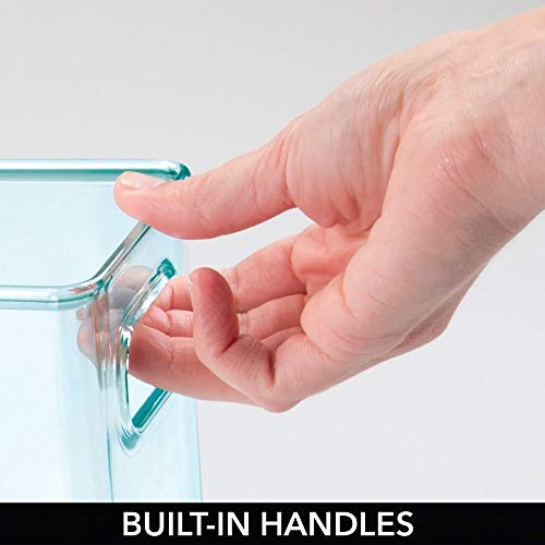 mDesign Cestas organizadoras para cuarto de bebé – Contenedor plástico grande con prácticas asas – Caja para juguetes, peluches o pañales en plástico libre de BPA – azul claro