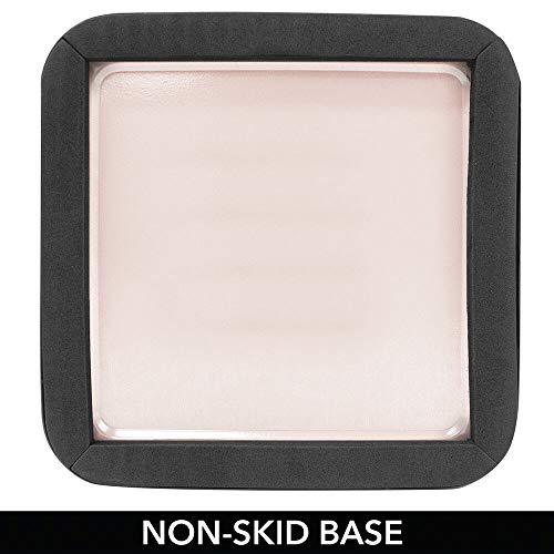 mDesign Cubo de basura de metal – Caja para cosméticos cuadrada con diseño elegante – Papelera metálica para cuartos pequeños – Estable contenedor de reciclaje, también para la cocina – rosa