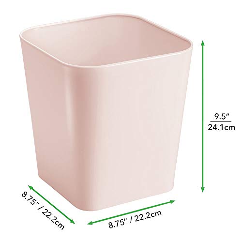 mDesign Cubo de basura de metal – Caja para cosméticos cuadrada con diseño elegante – Papelera metálica para cuartos pequeños – Estable contenedor de reciclaje, también para la cocina – rosa