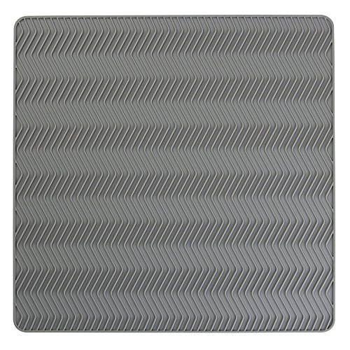 mdesign Escurreplatos silicona en gris – – Estante (Medium) para la cocina – adecuado también como posavasos para ollas y sartenes – Lavavajillas