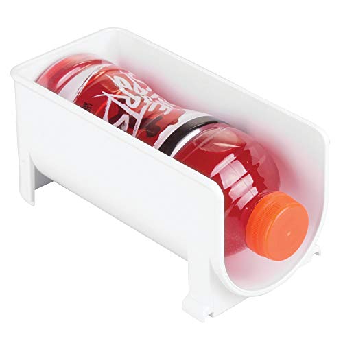 mDesign Estante para botellas - Ahorre espacio con este botellero apilable y tenga siempre ordenadas sus botellas de vino, agua o refrescos - Vinoteca (set de 4 soportes individuales) - Blanco