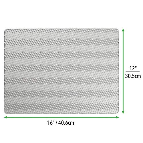 mDesign Juego de 2 alfombrillas antideslizantes de silicona – Práctico tapete escurridor con dibujo de espiga para ollas y vajilla – Escurreplatos para la cocina apto para lavavajillas – gris claro