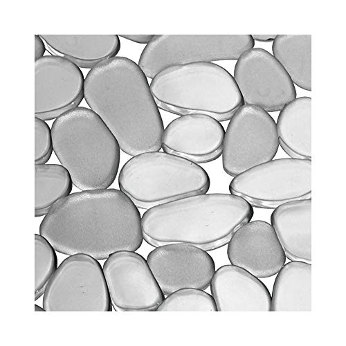 mDesign Juego de 2 protectores de fregadero – Alfombrillas escurreplatos de PVC – Protectores de plástico recortables para evitar arañazos en el fregadero – Diseño de guijarros – gris grafito