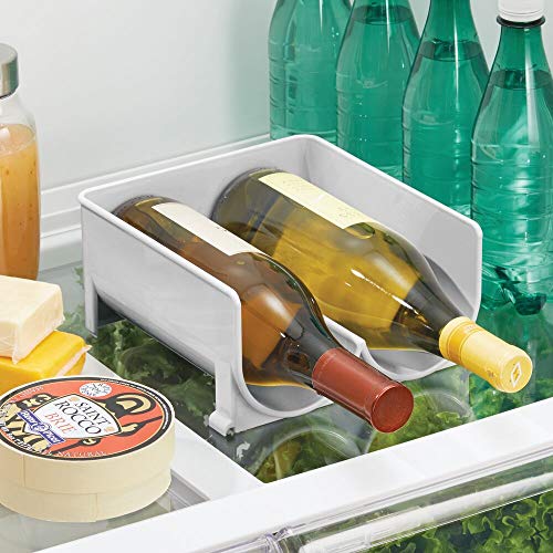 mDesign Moderno Estante para Botellas – Botellero apilable para Botellas de Agua y cantimploras – Elegante vinoteca para la Cocina y la despensa – Gris Claro