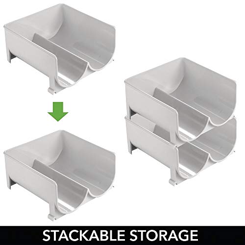 mDesign Moderno Estante para Botellas – Botellero apilable para Botellas de Agua y cantimploras – Elegante vinoteca para la Cocina y la despensa – Gris Claro