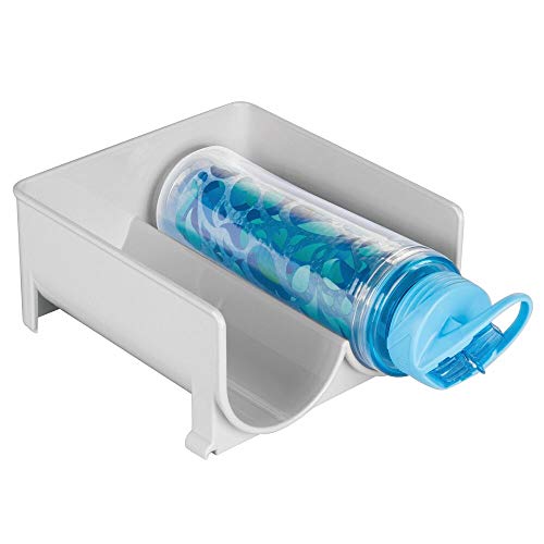 mDesign Moderno Estante para Botellas – Botellero apilable para Botellas de Agua y cantimploras – Elegante vinoteca para la Cocina y la despensa – Gris Claro