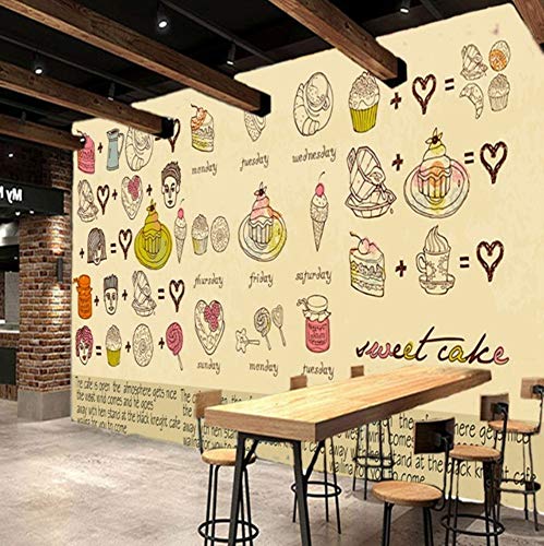 Meaosy Papel Tapiz Fotográfico De Alta Definición Pintado A Mano Estilo Europeo Pastel De Postre Mural Cafetería Utillaje Fondo Panadería De La Pared Fondo De Pantalla-450X300Cm